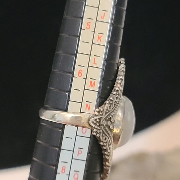 Moonstone .925 sterling filagree Ring size 7 - Picture 5 of 5